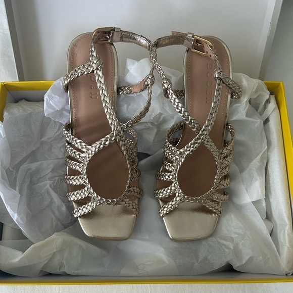 BRAND NEW! BEAUTIFUL! Boden Woven Multistrap Heeled Sandal Leather - Picture 8 of 10
